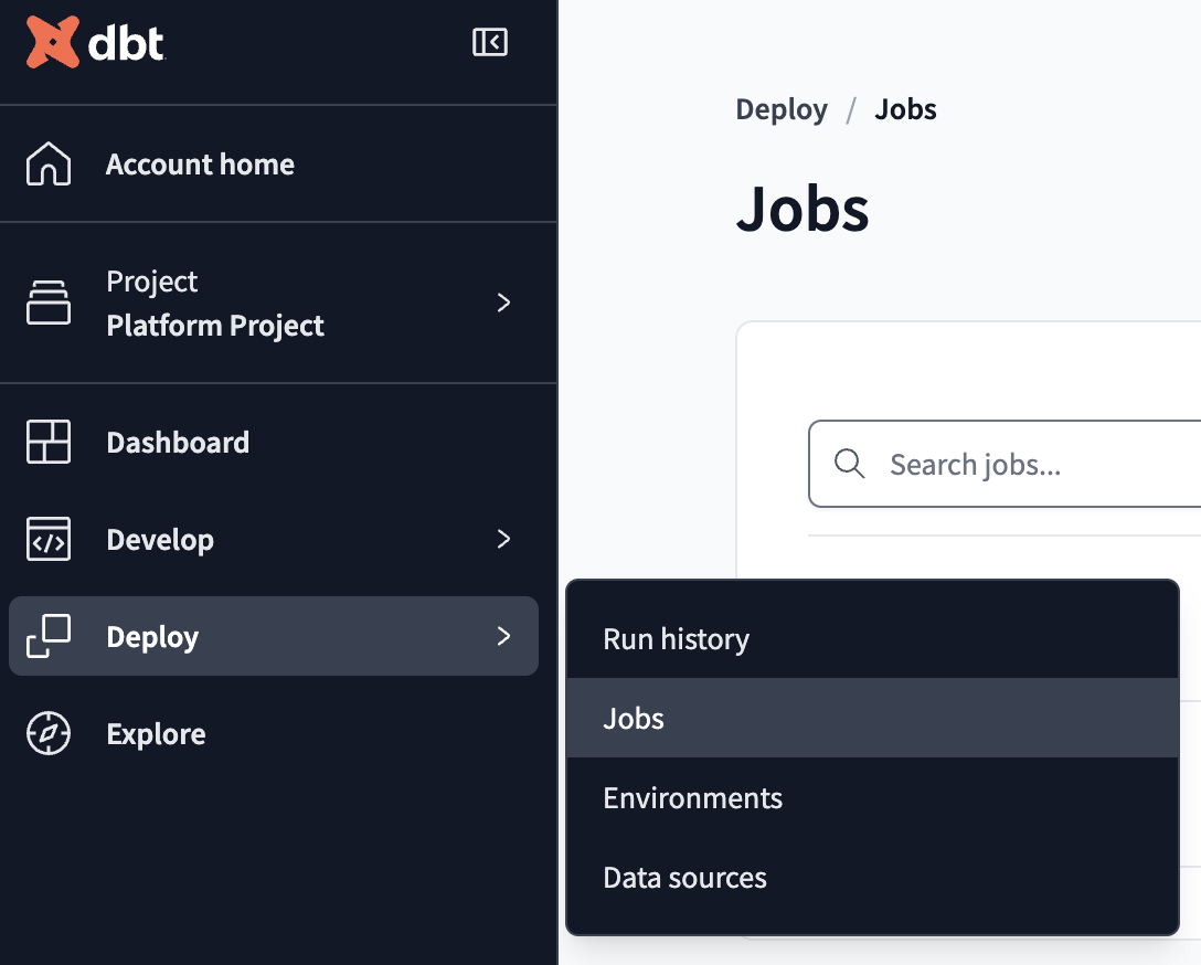 Click on the Jobs tab Click on the Jobs tab